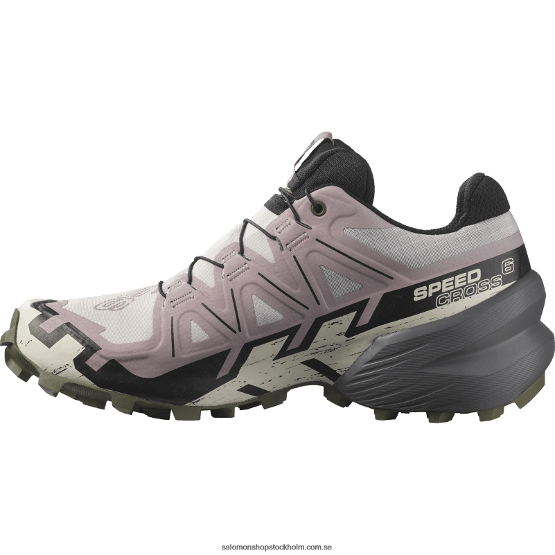 Salomon aska av rosor/svart/olivnatt trail löparskor för kvinnor - speedcross 6 gore-tex T82RP1515