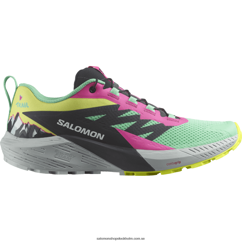 Salomon biscaygrön/fantom/rosa glo damlöparskor - sense ride 5 martina ltd T82RP1502