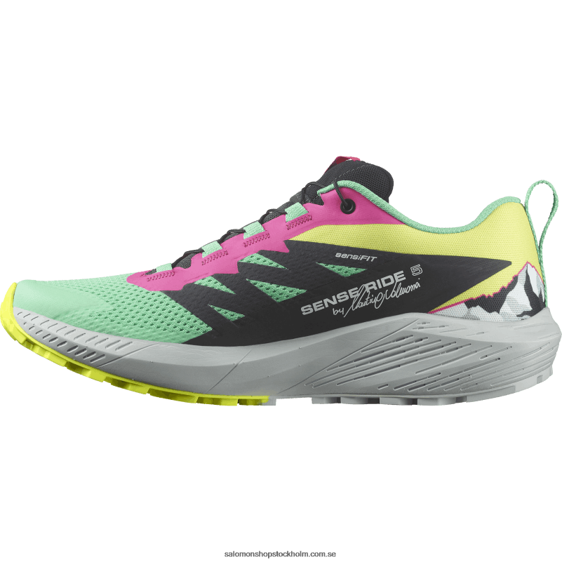 Salomon biscaygrön/fantom/rosa glo damlöparskor - sense ride 5 martina ltd T82RP1502