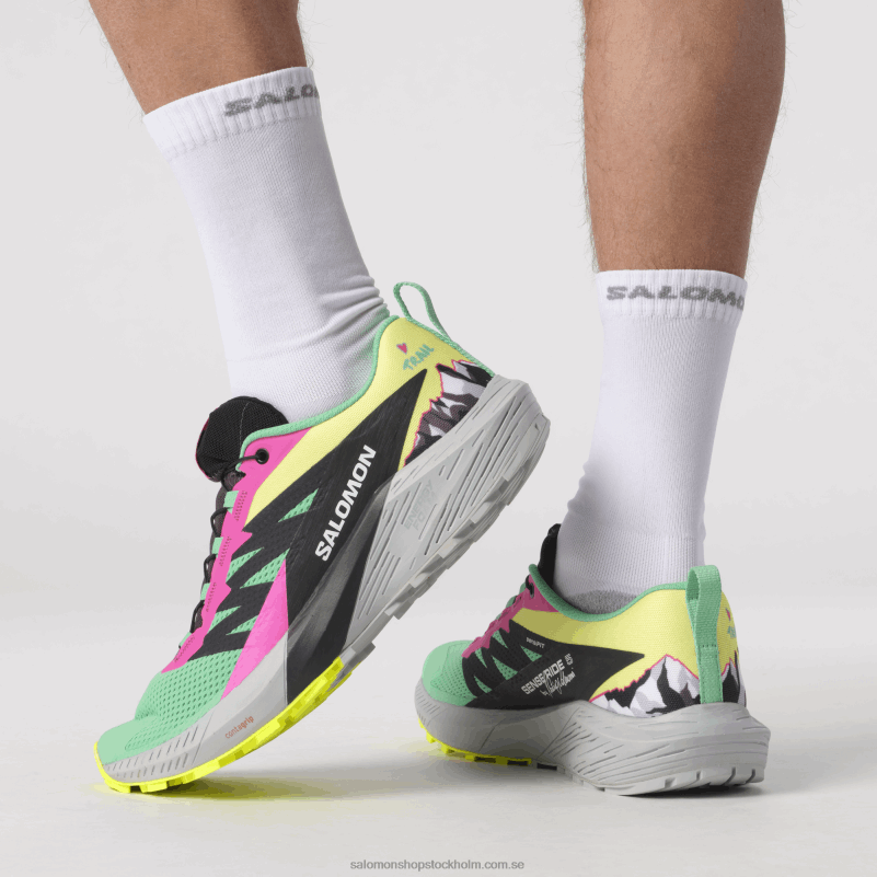 Salomon biscaygrön/fantom/rosa glo damlöparskor - sense ride 5 martina ltd T82RP1502