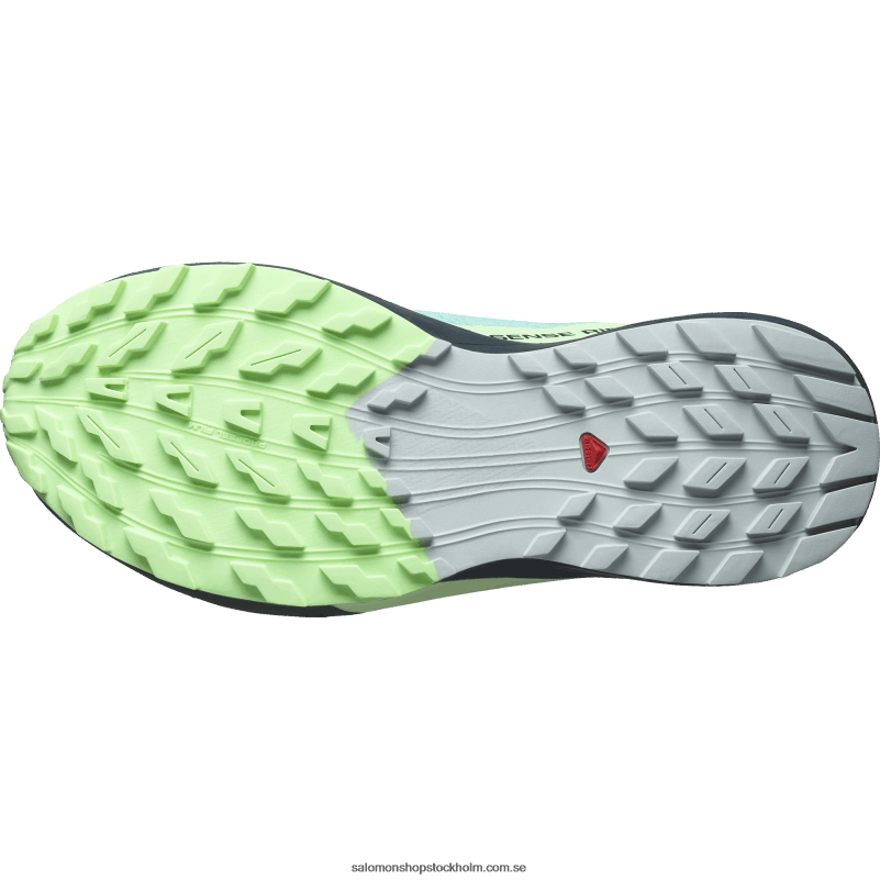 Salomon blå strålglans/grön ask/india bläck damlöparskor - sense ride 5 gore-tex T82RP1528
