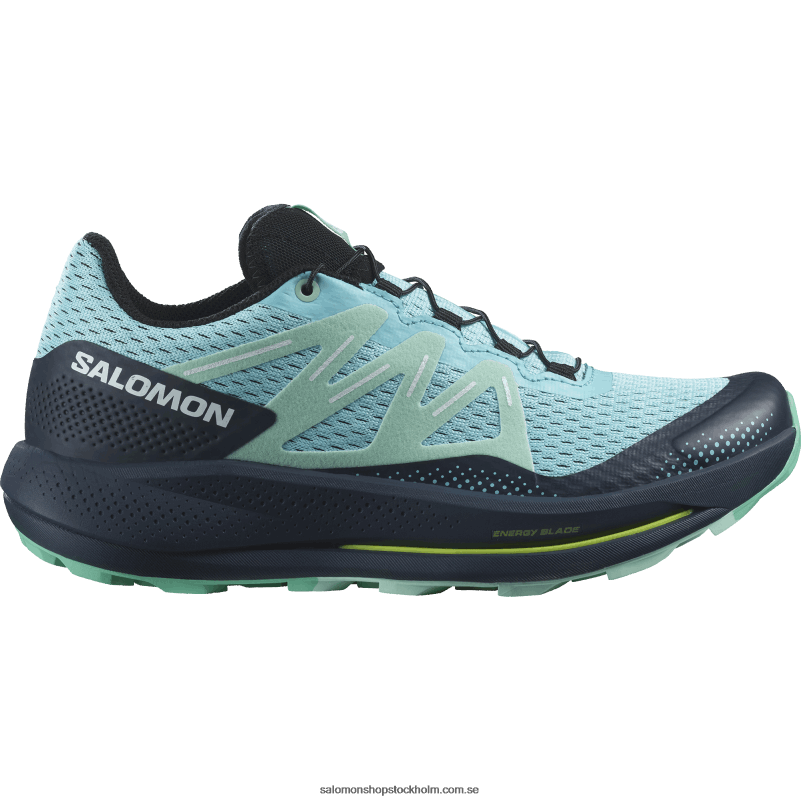 Salomon blå utstrålning/kol/yucca damlöparskor för trail - pulsar trail T82RP1513