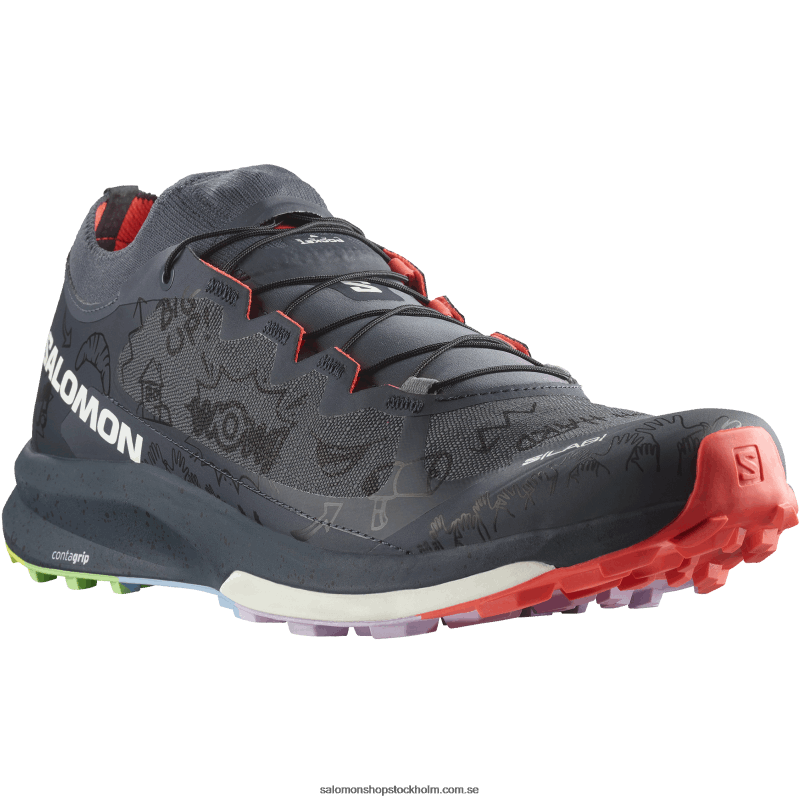 Salomon india bläck/eldig korall/svart damlöparskor - s/lab ultra 3 limited edition T82RP1524