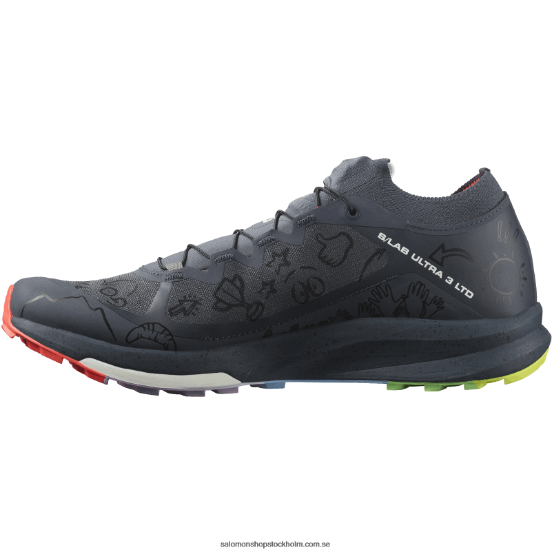Salomon india bläck/eldig korall/svart damlöparskor - s/lab ultra 3 limited edition T82RP1524
