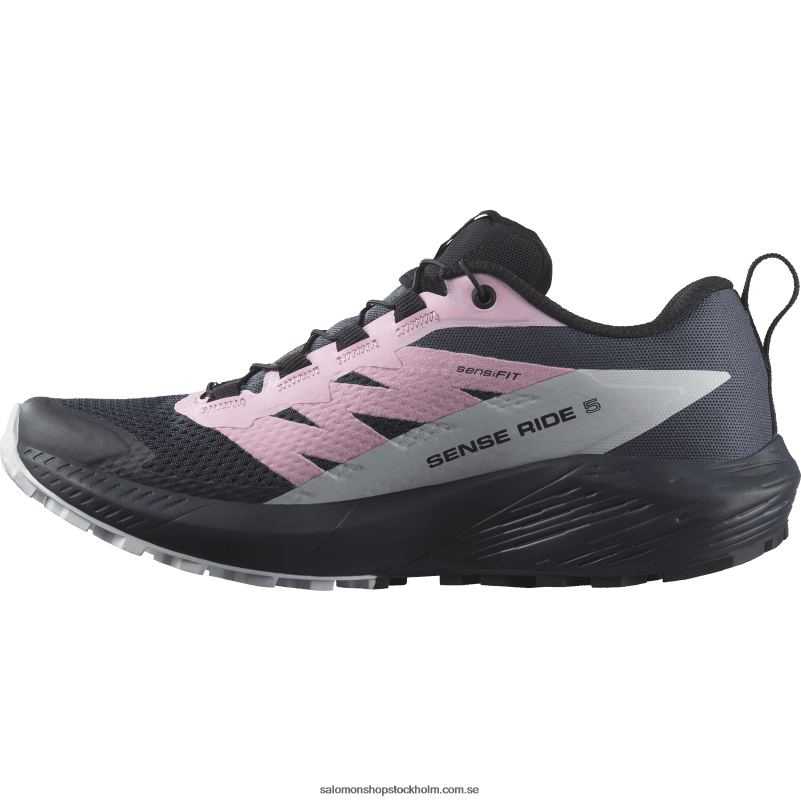 Salomon india bläck/lila dospåse/arctic ice damlöparskor - sense ride 5 T82RP1495