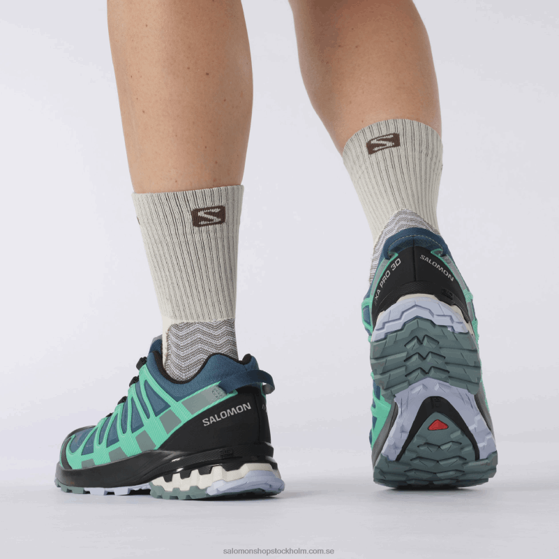 Salomon legion blue/trooper/mint leaf löparskor för dam - xa pro 3d v8 gore-tex T82RP1539