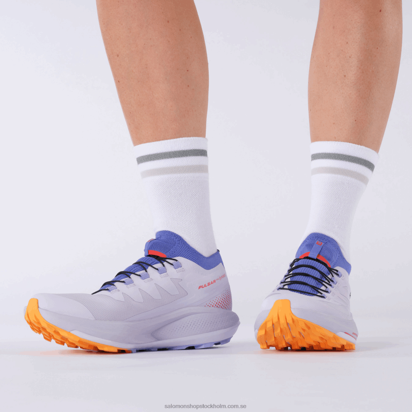Salomon lila ljung/amparoblå/flammande orange trail löparskor för dam - pulsar trail pro T82RP1534