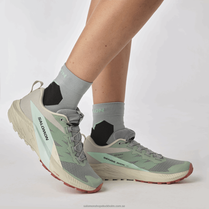 Salomon liljepad/regnig dag/blekt aqua damlöparskor - sense ride 5 T82RP1496