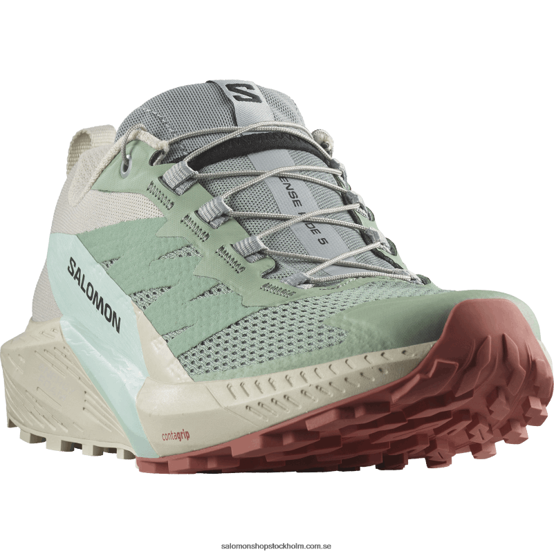 Salomon liljepad/regnig dag/blekt aqua damlöparskor - sense ride 5 T82RP1496