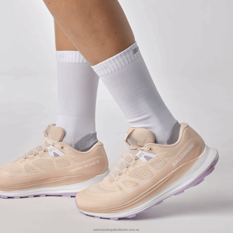 Salomon öm persika/orkidéblomning/vit traillöparskor för dam - ultra glide 2 T82RP1492