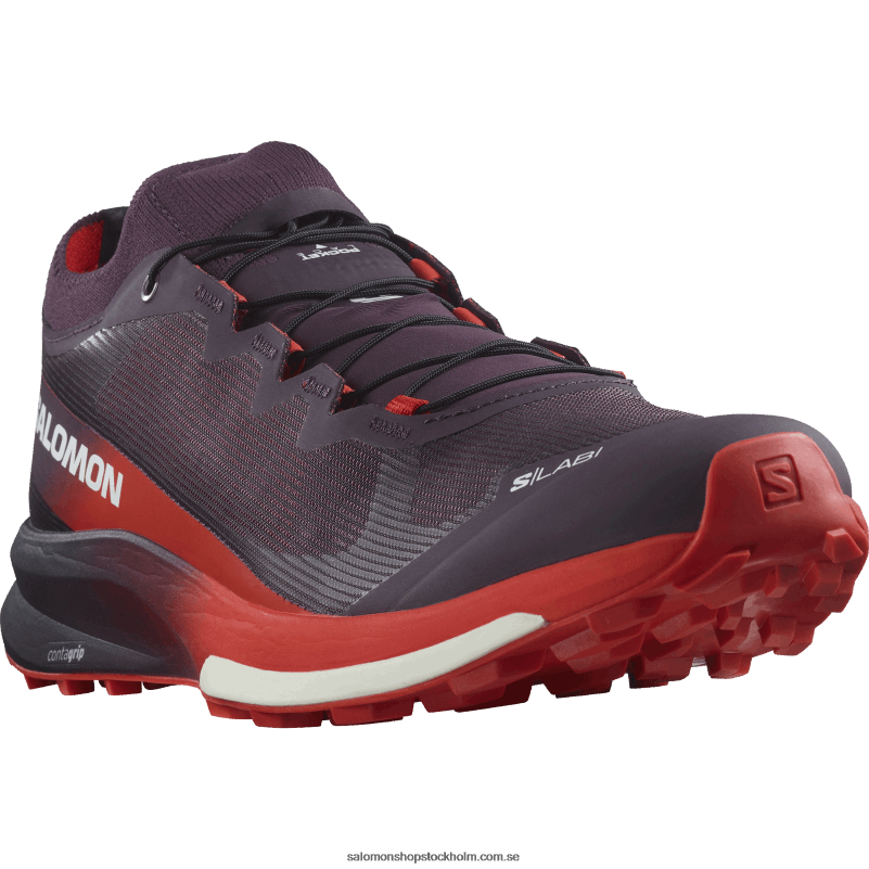 Salomon plommon perfekt/eldröd/vit terrängskor för dam - s/lab ultra 3 T82RP1508