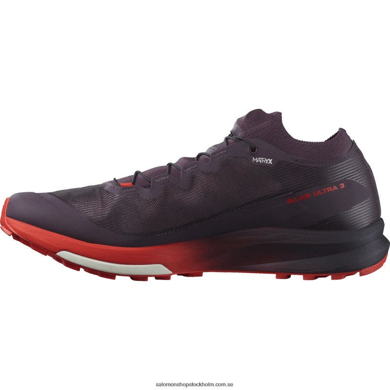 Salomon plommon perfekt/eldröd/vit terrängskor för dam - s/lab ultra 3 T82RP1508