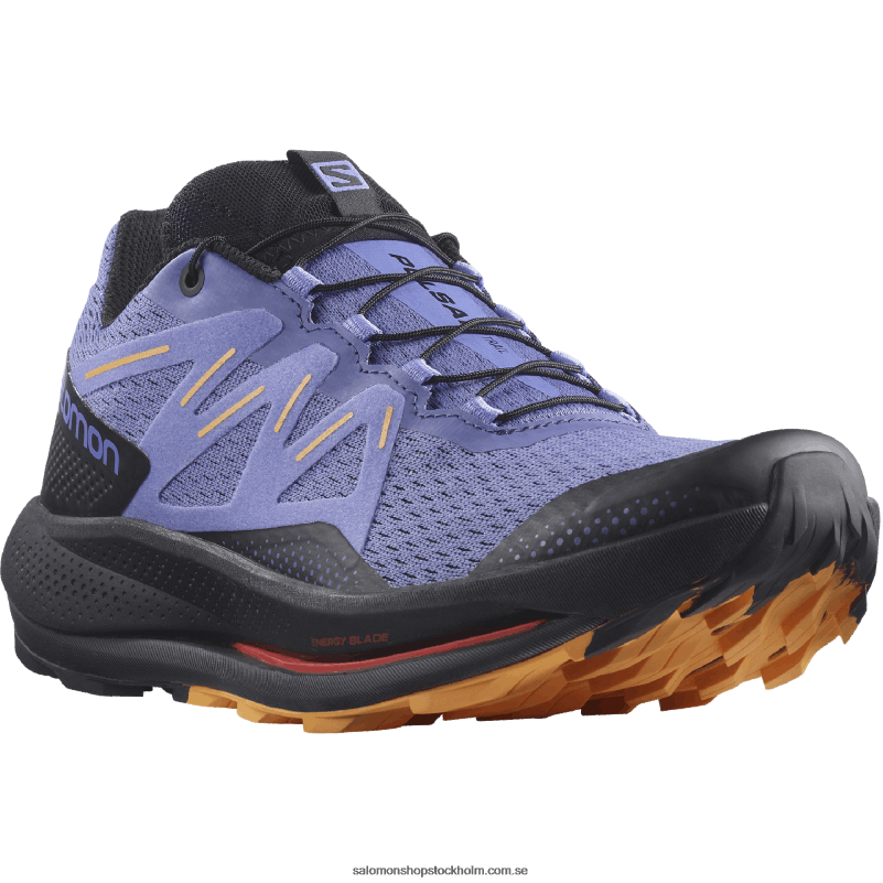 Salomon sammetsmorgon/svart/flammande orange damlöparskor för trail - pulsar trail T82RP1510