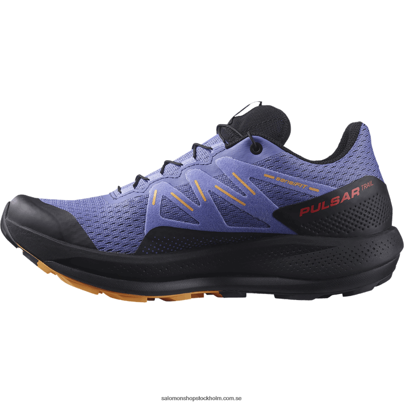 Salomon sammetsmorgon/svart/flammande orange damlöparskor för trail - pulsar trail T82RP1510