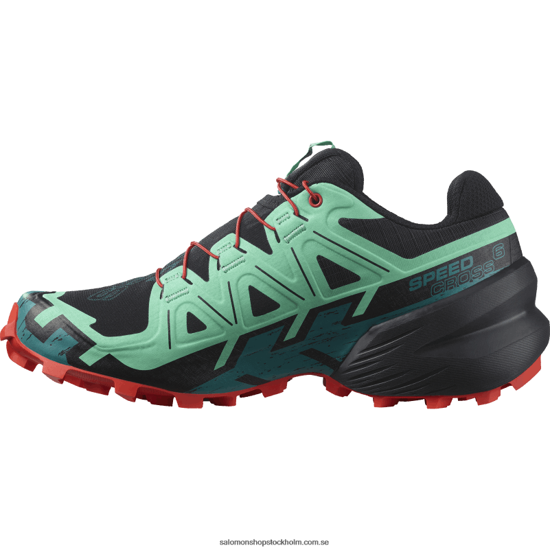 Salomon svart/biscaygrön/eldröd terrängskor för dam - speedcross 6 T82RP1503