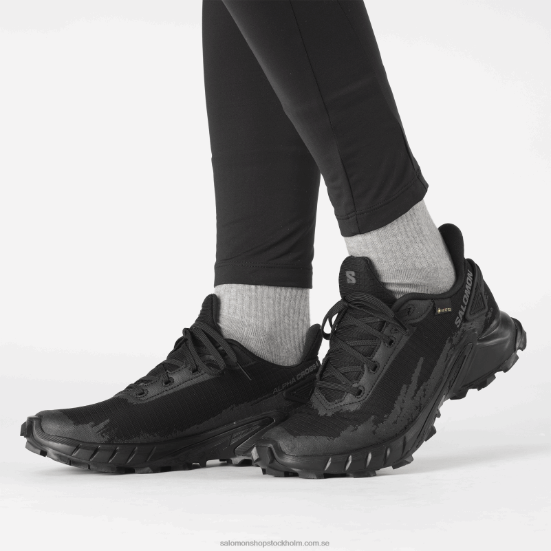 Salomon svart löparskor för kvinnor - alphacross 4 gore-tex T82RP1530