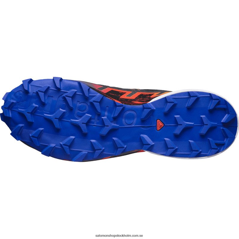 Salomon svart/surfa på nätet/säkerhetsgul damlöparskor - speedcross 6 gore-tex blå eld T82RP1509