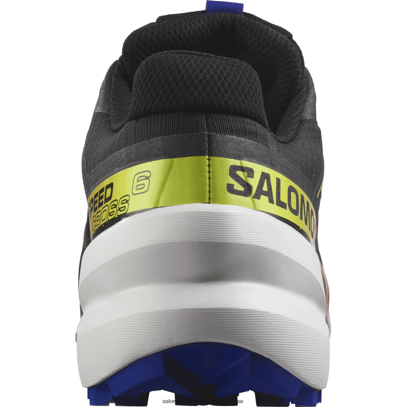 Salomon svart/surfa på nätet/säkerhetsgul damlöparskor - speedcross 6 gore-tex blå eld T82RP1509