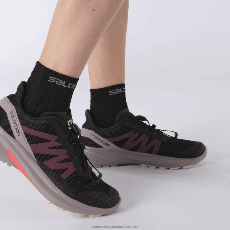 Salomon svart/vaktel/regnig dag damlöparskor för trail - hypuls T82RP1542