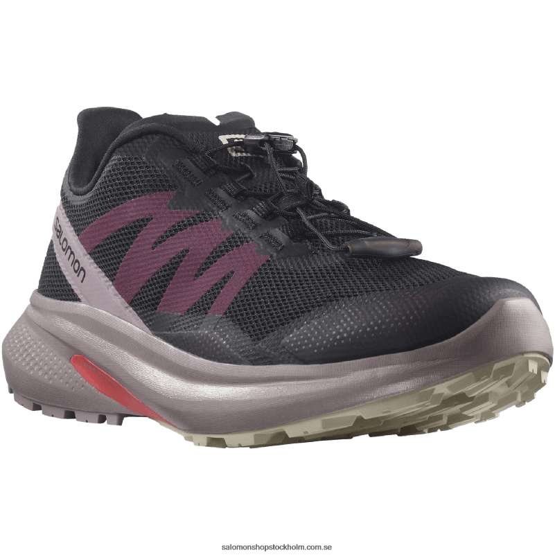 Salomon svart/vaktel/regnig dag damlöparskor för trail - hypuls T82RP1542