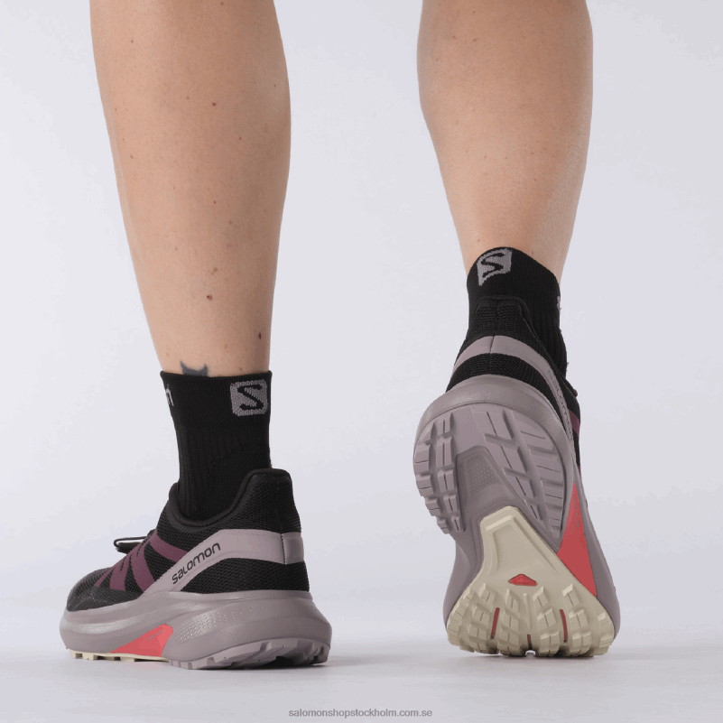 Salomon svart/vaktel/regnig dag damlöparskor för trail - hypuls T82RP1542
