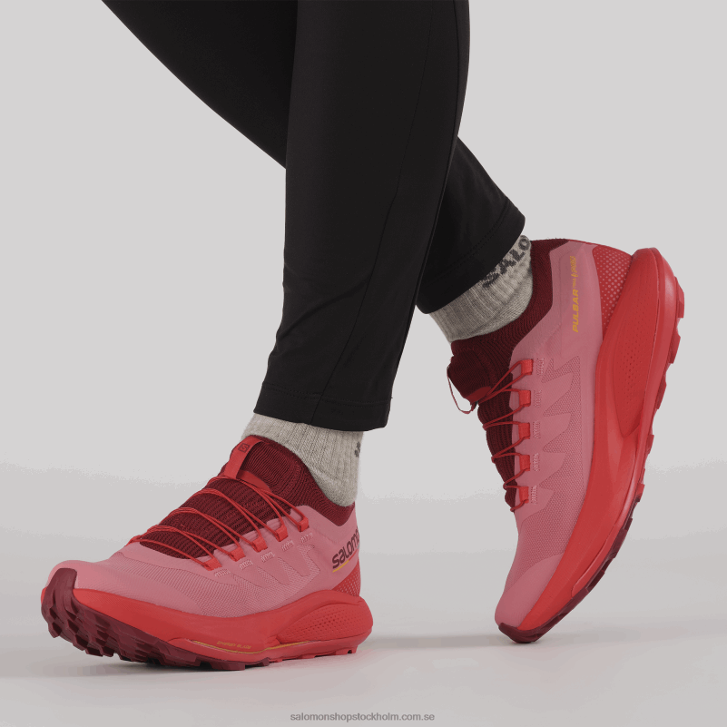 Salomon terosa/cyklingröd/flammande orange trail löparskor för dam - pulsar trail pro T82RP1533