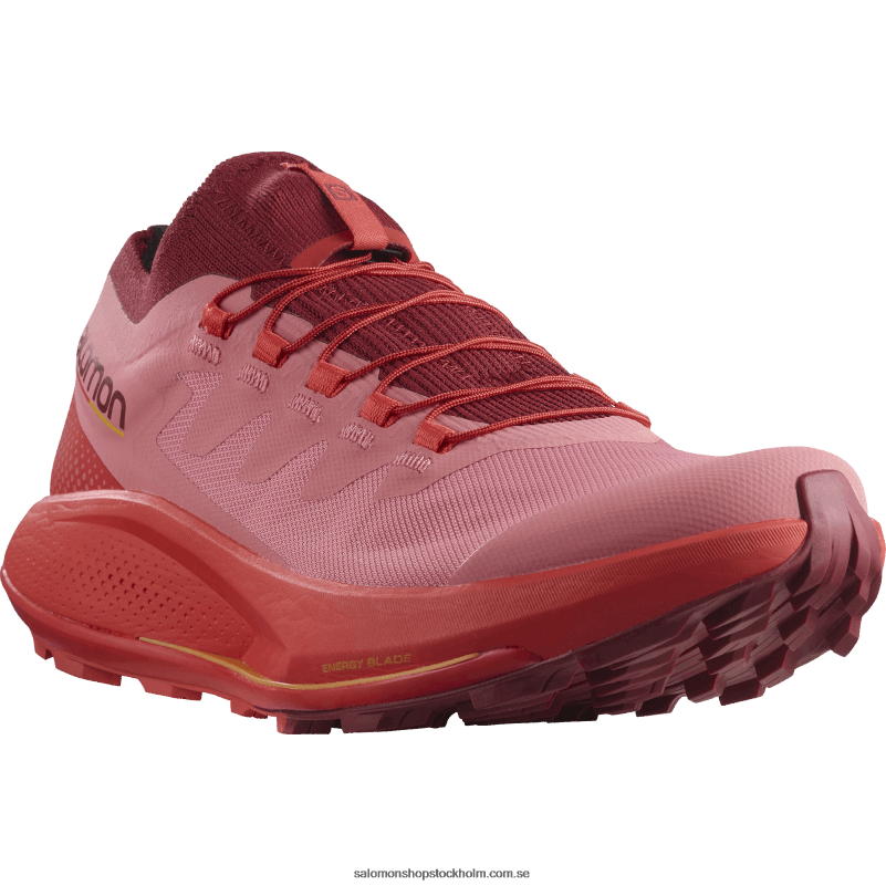 Salomon terosa/cyklingröd/flammande orange trail löparskor för dam - pulsar trail pro T82RP1533
