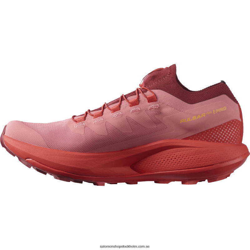 Salomon terosa/cyklingröd/flammande orange trail löparskor för dam - pulsar trail pro T82RP1533