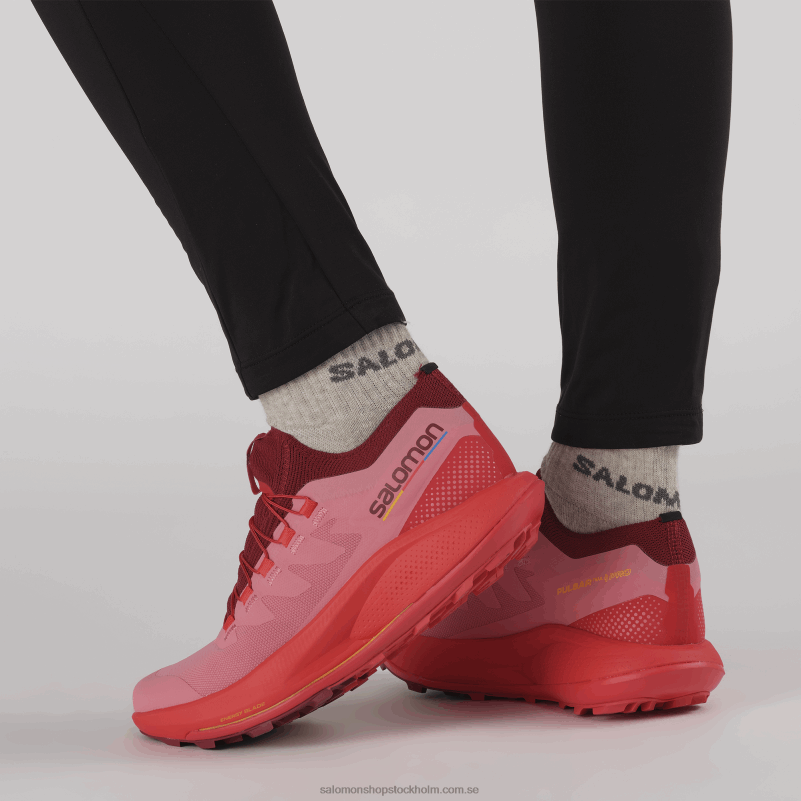 Salomon terosa/cyklingröd/flammande orange trail löparskor för dam - pulsar trail pro T82RP1533