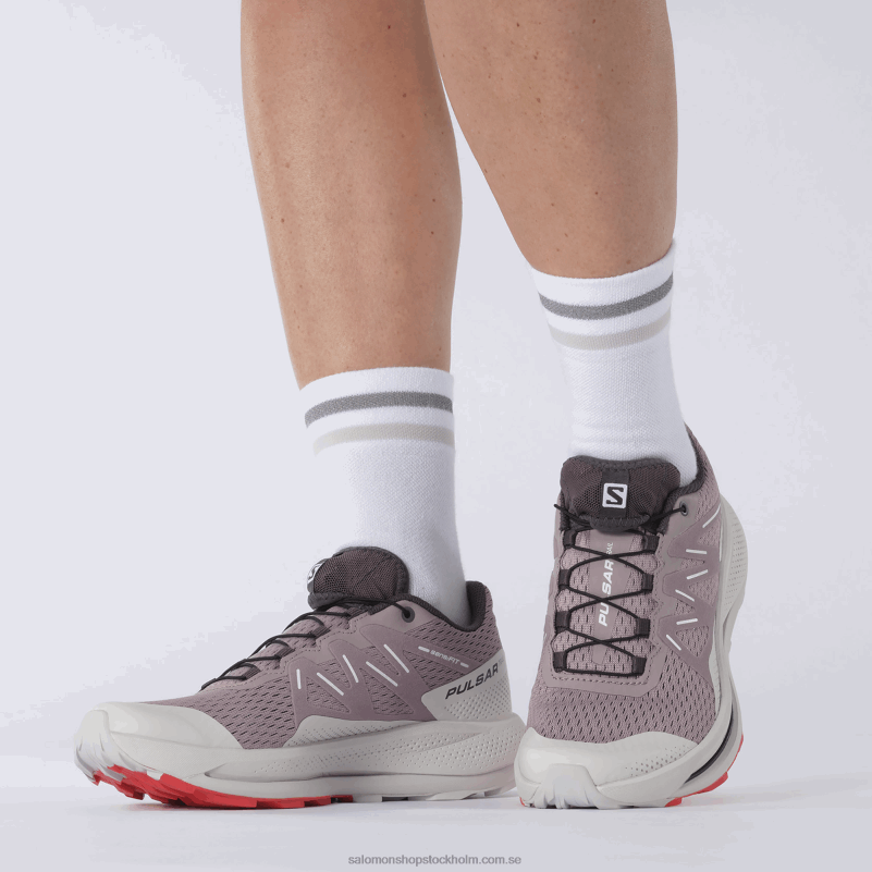 Salomon vaktel/månsten/vallmoröd damlöparskor för trail - pulsar trail T82RP1512