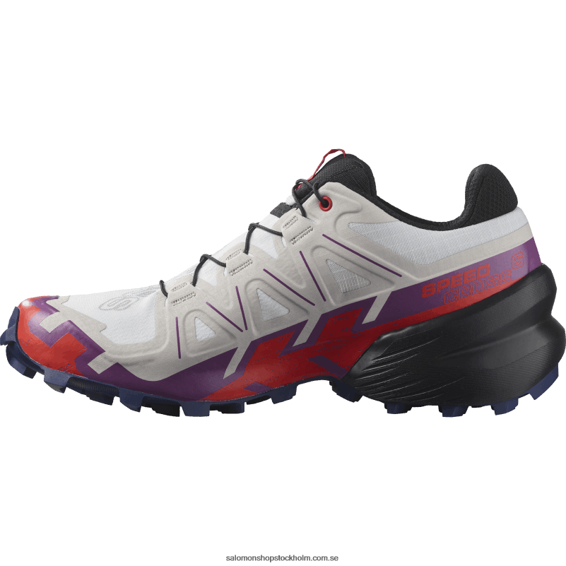 Salomon vit/mousserande druva/eldröd terrängskor för dam - speedcross 6 T82RP1506