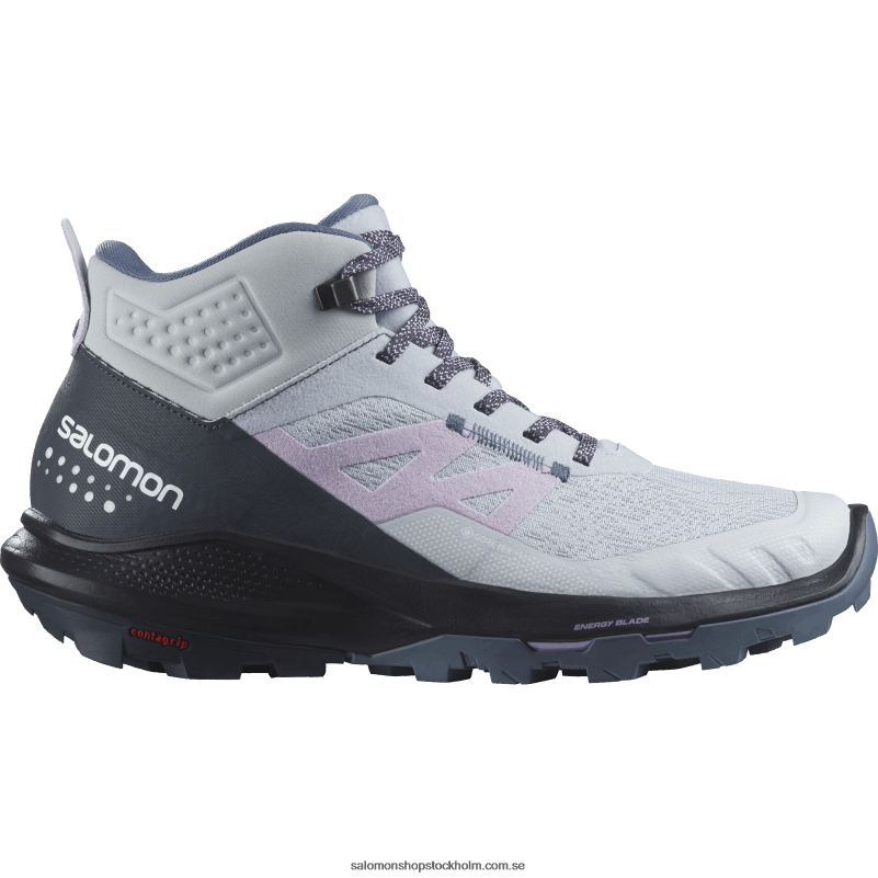 Salomon arktisk is/india bläck/orkidéblomning dam vandringskängor - outpulse mid gore-tex T82RP1114