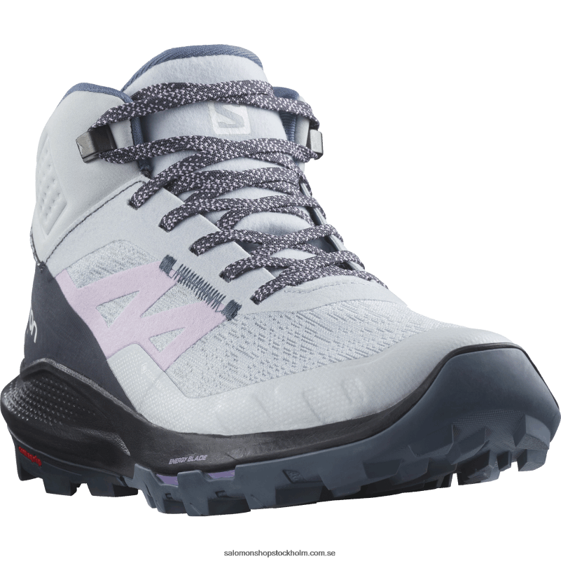 Salomon arktisk is/india bläck/orkidéblomning dam vandringskängor - outpulse mid gore-tex T82RP1114