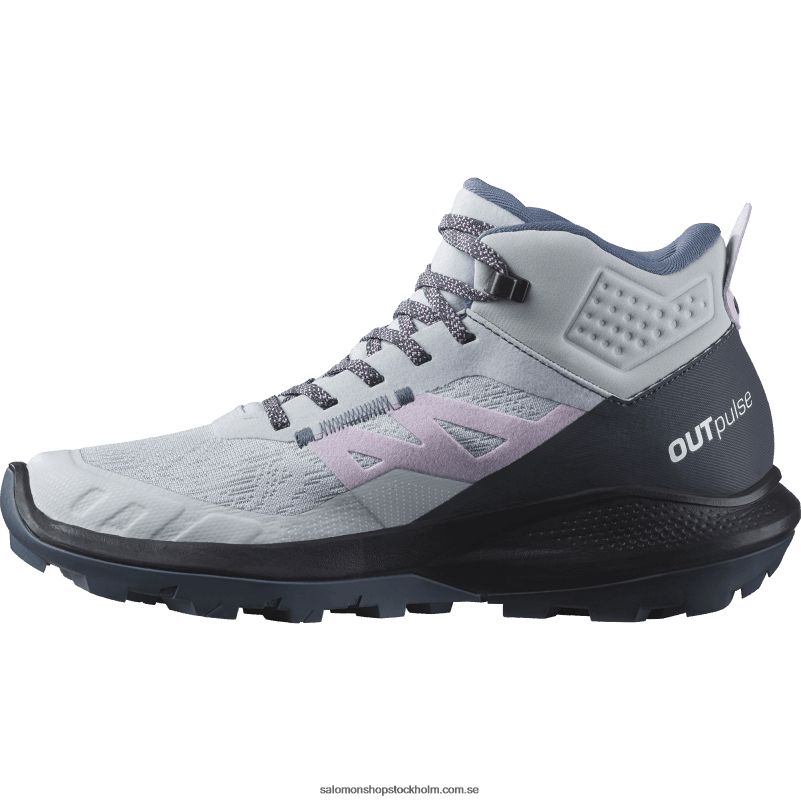 Salomon arktisk is/india bläck/orkidéblomning dam vandringskängor - outpulse mid gore-tex T82RP1114