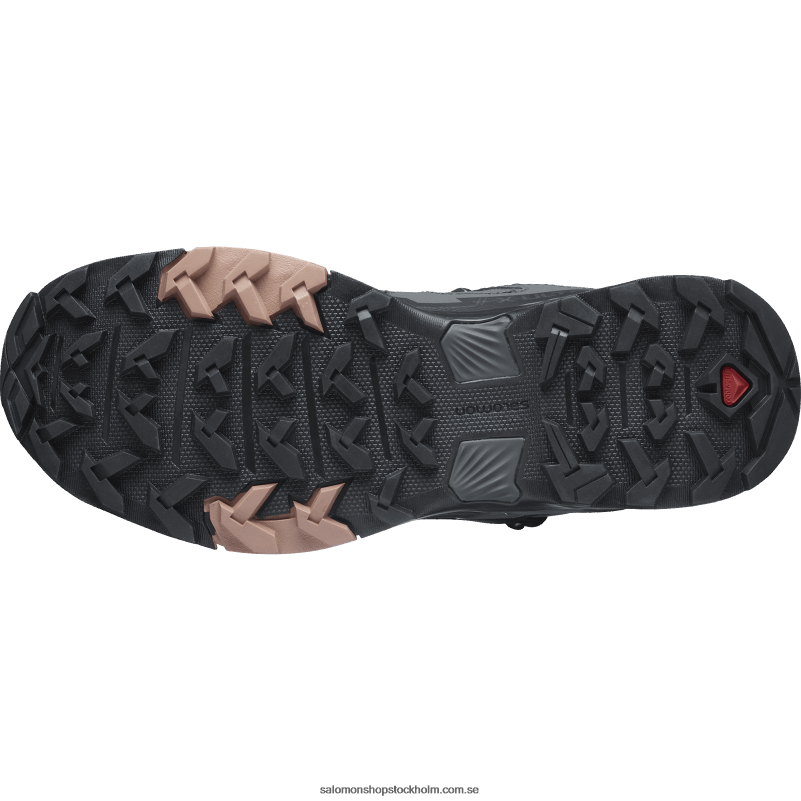 Salomon ebenholts/mockamousse/mandelkräm vandringskängor för dam - x ultra 4 mid gore-tex T82RP1133