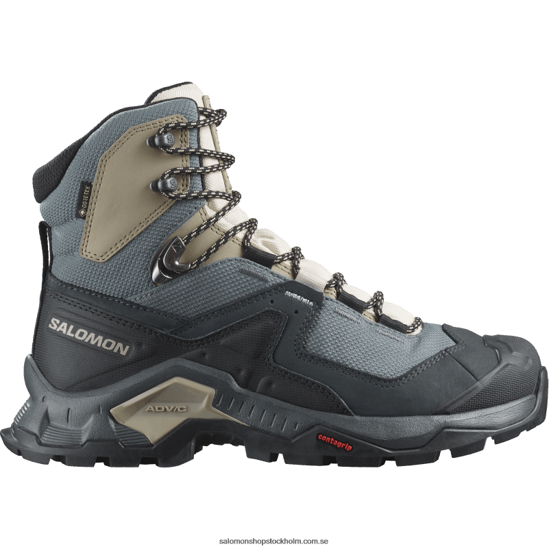 Salomon ebenholts/regnig dag/stormigt väder vandringskängor i läder för kvinnor - quest element gore-tex T82RP1136