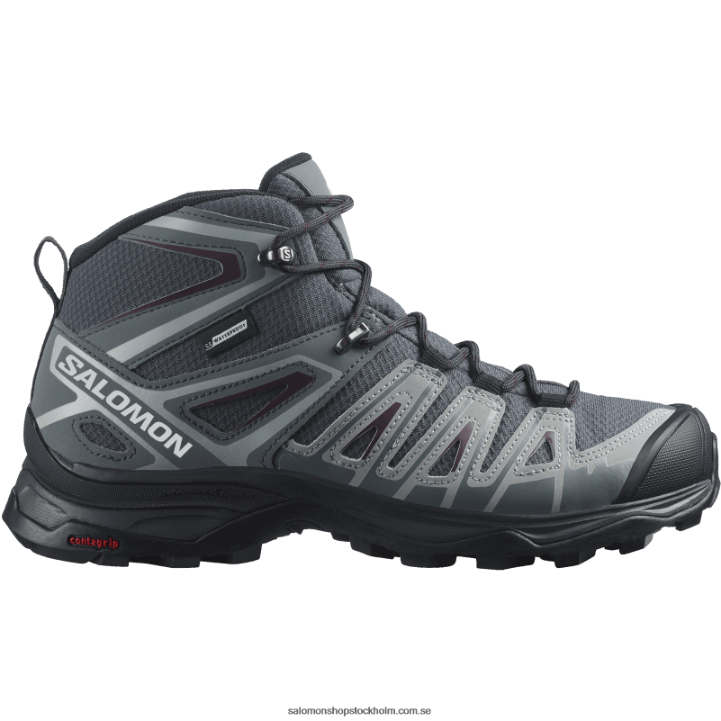 Salomon ebenholts/stormigt väder/vinprovning damvandringskängor - x ultra pioneer mid clima vattentät T82RP1277
