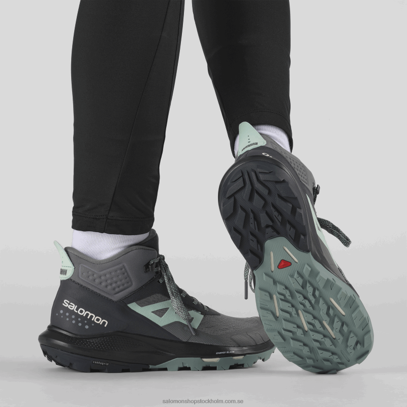 Salomon ebenholts/tyst nyans dam vandringskängor - outpulse mid gore-tex T82RP1117