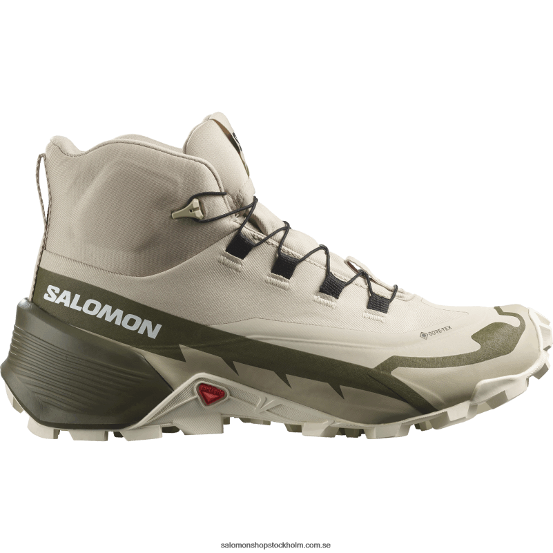 Salomon fjädergrå/olivnatt/vit damvandringskängor - cross hike 2 mid gore-tex T82RP736