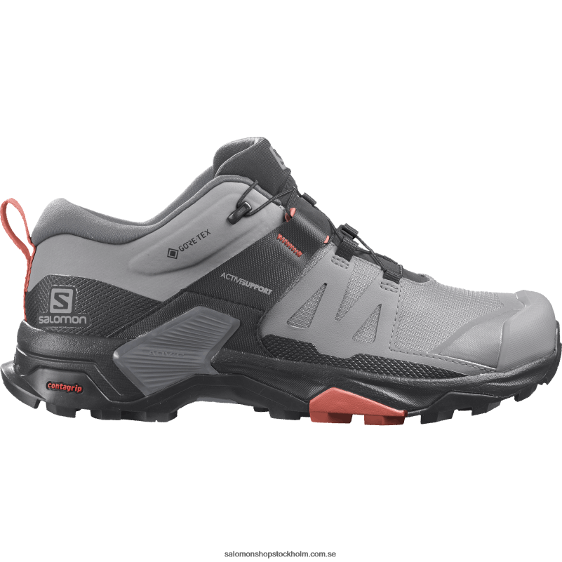Salomon legering/tyst skugga/bränd sienna damvandringsskor - x ultra 4 gore-tex T82RP1139
