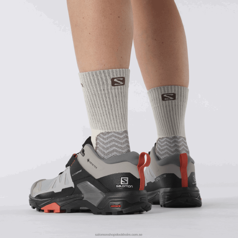 Salomon legering/tyst skugga/bränd sienna damvandringsskor - x ultra 4 vid gore-tex T82RP739