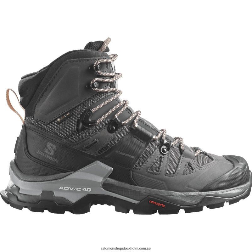 Salomon magnet/svart/solkyss vandringskängor i läder för kvinnor - quest 4 gore-tex T82RP1128