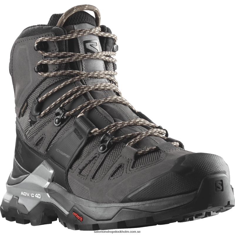 Salomon magnet/svart/solkyss vandringskängor i läder för kvinnor - quest 4 gore-tex T82RP1128