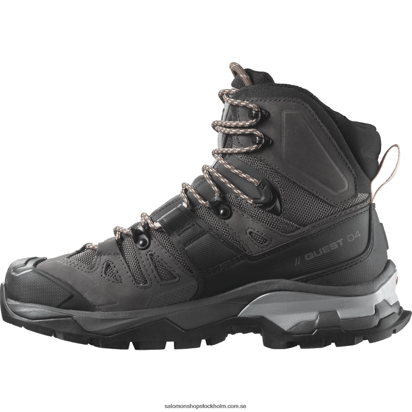 Salomon magnet/svart/solkyss vandringskängor i läder för kvinnor - quest 4 gore-tex T82RP1128