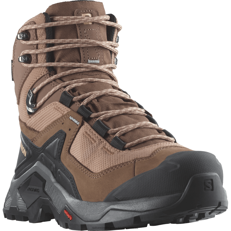 Salomon mockamousse/tenn/marinblå vandringskängor i läder för kvinnor - quest element gore-tex T82RP1135