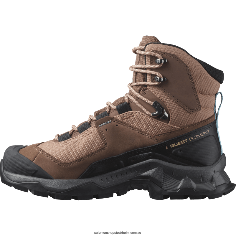 Salomon mockamousse/tenn/marinblå vandringskängor i läder för kvinnor - quest element gore-tex T82RP1135
