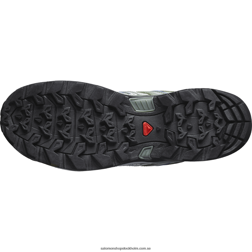 Salomon oljegrön/ricingrå/amparoblå vandringsskor för dam - x ultra pioneer aero T82RP1121