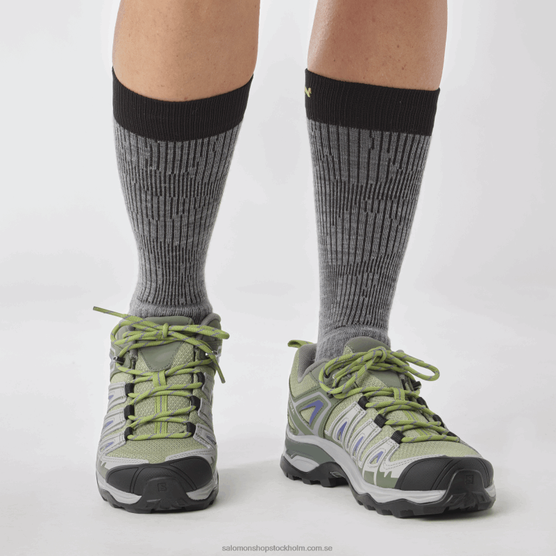 Salomon oljegrön/ricingrå/amparoblå vandringsskor för dam - x ultra pioneer aero T82RP1121