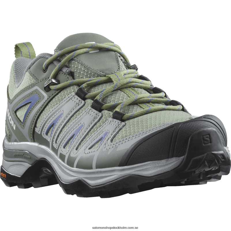 Salomon oljegrön/ricingrå/amparoblå vandringsskor för dam - x ultra pioneer aero T82RP1121