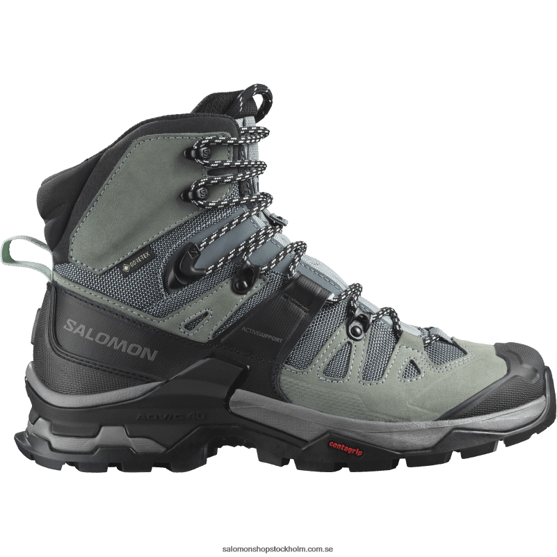 Salomon skiffer/trooper/opalblå vandringskängor i läder för kvinnor - quest 4 gore-tex T82RP1129